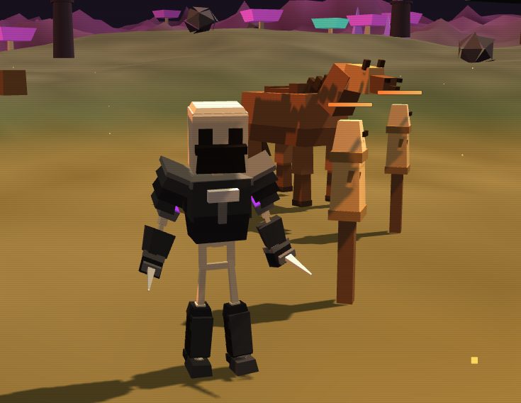 Skeleton warrior with dark armor